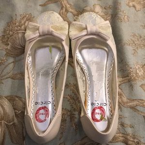 Cream lace flats